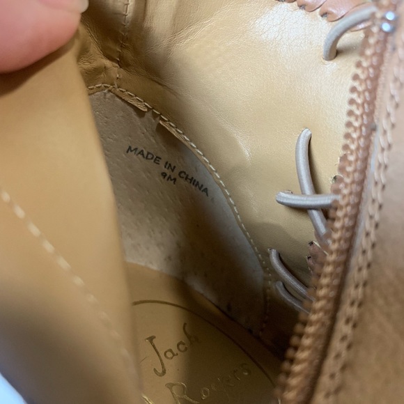 Jack Rogers Tan Raegan Leather Booties Oak Color - Picture 8 of 12